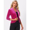 INSPIRE CHIC Women's Velvet Lapel Collar Open Front Blazers - 4 of 4