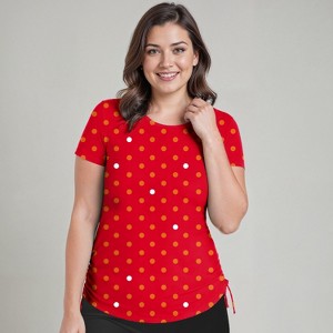 Calypsa Women's Plus Size UPF 50+ Short Sleeve Adele Swim Top - 1 of 4