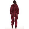 #followme Women's One Piece Buffalo Plaid Adult Bodysuit Fleece Hoody Pajamas - 4 of 4