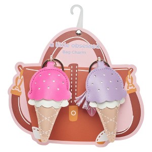 A Little Obsessed Girls' 2pk Ice Cream Cone Tassel Bag Charm Set for Kids - 1 of 3