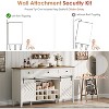 Farmhouse Buffet Cabinet with Sliding Barn Door, Rustic Sideboard with 3 Drawer, Removable Wine Racks and Adjustable Shelf for Dining Room, Kitchen - 4 of 4