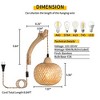 TOBILI Bamboo Wall Sconces Set of Two Plug in, Boho Wall Lamp with Plug in Cord, Farmhouse Wall Light Fixtures with 9.84FT On/Off Switch Cord - 4 of 4