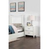 Gulches Transitional White Nightstand - Solid Wood Bedside Table with Dovetail Drawers, Felt-Lined Top Drawer , 19"W x 16"D x 21.5"H (Simple Assembly) - 2 of 4