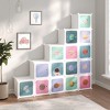 vidaXL Cube Storage Cabinet for Kids with 15 Cubes Organizer Bookcase White PP - White 61" 60.6" - 2 of 4