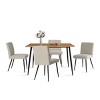 5-Piece Modern Dining Set,47" Rectangular Dining Table Wood Top with Upholstered Linen Dining Chairs for Dining Room, Living Room-Tanpinhause - 2 of 4