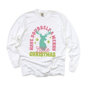 Simply Sage Market Women's Have Yourself A Merry Little Christmas Long Sleeve Garment Dyed Tee - 1 of 4