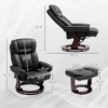 CIPACHO Swivel Recliner with Ottoman PU Leather Reclining Chair with Footrest for Living Room Bedroom Dark Brown - 2 of 4