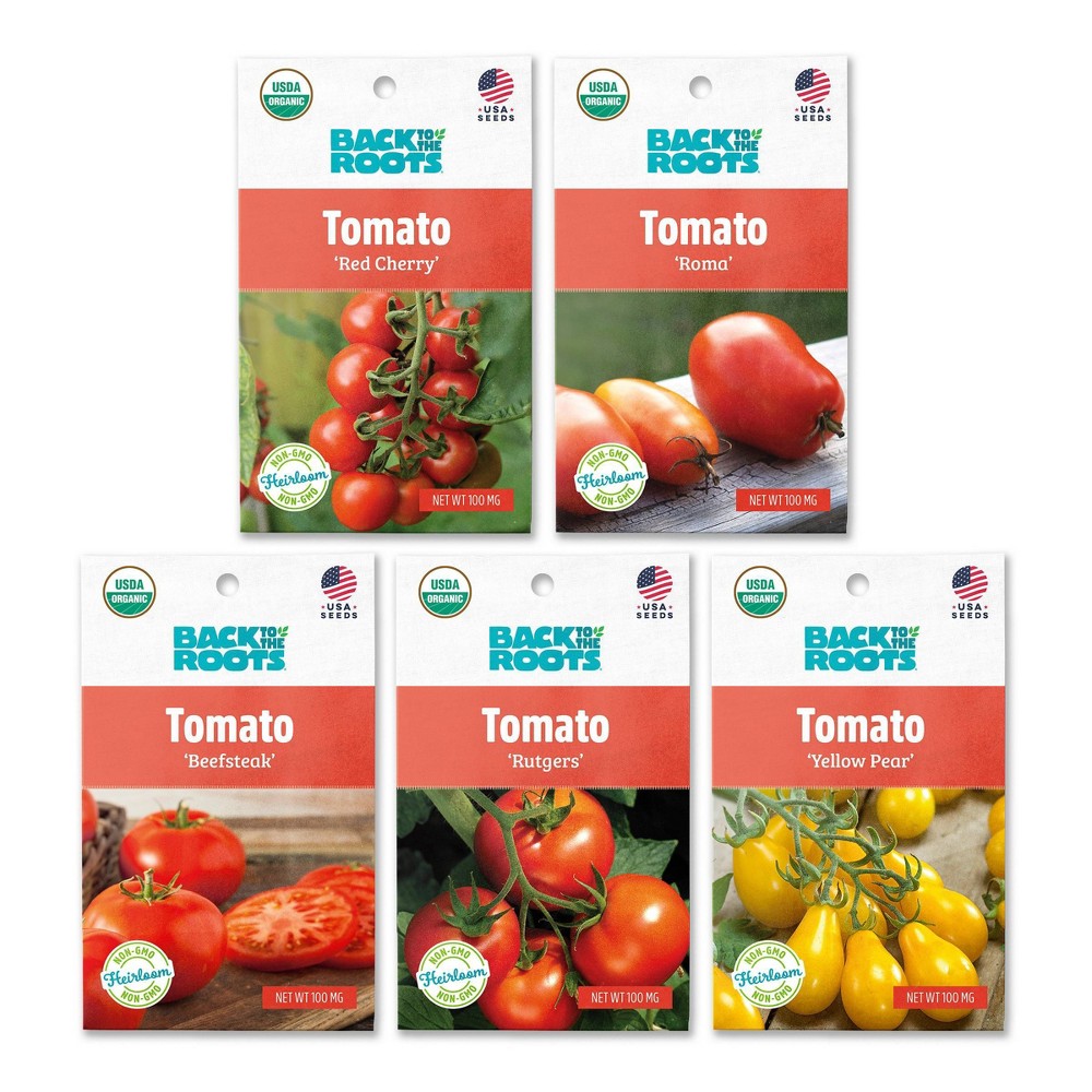 Photos - Garden & Outdoor Decoration Back to the Roots 5pk Organic Tomato Seeds Variety