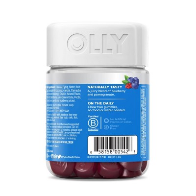 OLLY Glowing Skin Collagen Chewable Gummies - Berry - 50ct
