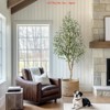 Home Office 5ft/6ft/7ft Tall Faux Olive Tree, Olive Trees Artificial w/ White Planter, Realistic Potted Silk Artificial Olive Tree w/Green Leaves - 4 of 4