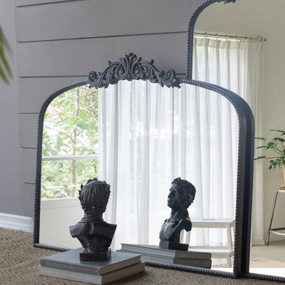 VYNXARIA 40" x 31" Classic Design Large Arch Mirror and Baroque Inspired Frame for Living Room Bathrrom Enterway Console