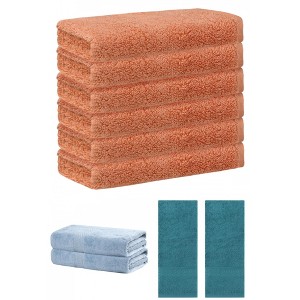 REGALWOVEN Absorbent Solid Bath Hand Face Cloths Cotton Towels 3 Piece Sets - 1 of 4