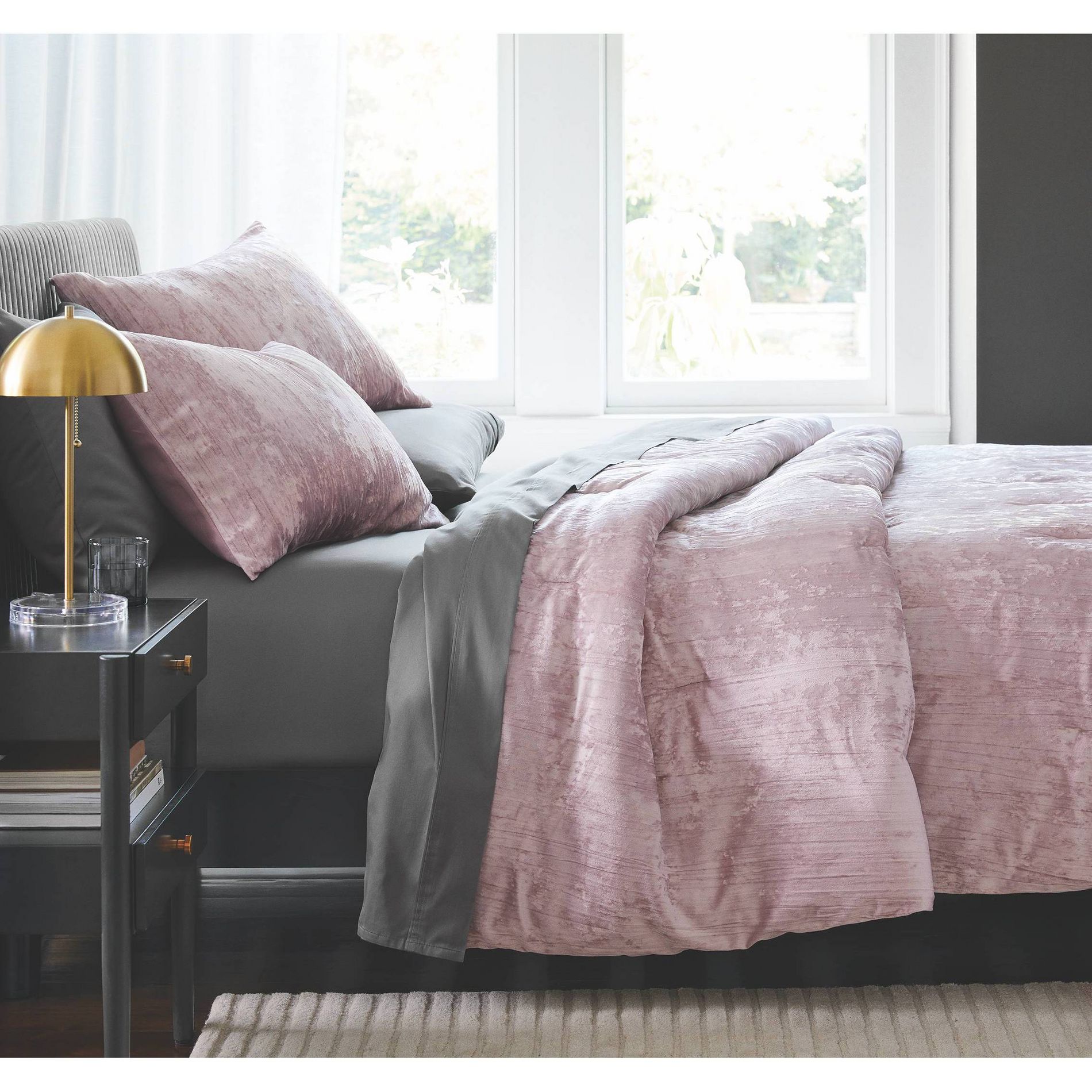3pc Luxe Distressed Crinkle Velvet Comforter and Sham Set - Threshold™