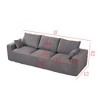 113'' Corduroy Modular Boneless Modern Convertible Sectional Sofas with Chaise, Movable Ottoman, Compression Upholstered and No Assembly - 3 of 4