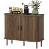 HOMCOM 35.4" Sideboard Buffet Cabinet with Storage, Nordic Coffee Bar Cabinet with Slatted Tambour Doors and Metal Legs, Walnut - 4 of 4