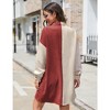 Woman Cute Corduroy Flannel Novelty Shirts Dress Trendy Color Block Boyfriend Oversized Long Sleeve Mini Dress Loose Fitting Boho Baggy Blouses Tops - 3 of 4