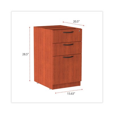 Medium Cherry 3-Drawer Lockable Legal Size Pedestal File Cabinet