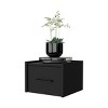 INFURNIC Nightstands Modern Wall-Mounted Floating Nightstand with Drawer and Two-Tier Shelf for Bedroom, Black, 13.8"*13.2"*9.8" - 2 of 4