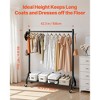 Rolling Clothes Rack with Hanging Rod & Side Hooks, Heavy-Duty Carbon Steel, 198 lbs Capacity - 2 of 4