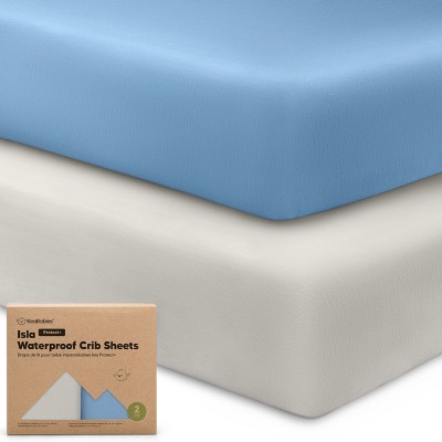 KeaBabies Isla Waterproof Crib Sheets for Boys, Girls, 2pk Baby Fitted Crib Sheet, Waterproof Crib Mattress Protector Sheets