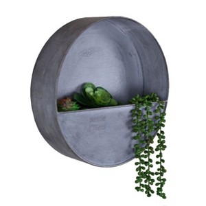 Slickblue Stylish Metal Wall Planters with Zinc Finish – 2 Unique Shapes - 1 of 3
