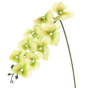 Unique Bargains Artificial Orchid Flowers Nine-headed Large Faux Phalaenopsis Silk Bouquets Real Touch 37 Inch - 1 of 4