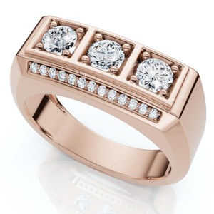 Pompeii3 1Ct TW Men's Diamond Ring Lab Created 14k Gold or Platinum - 1 of 4