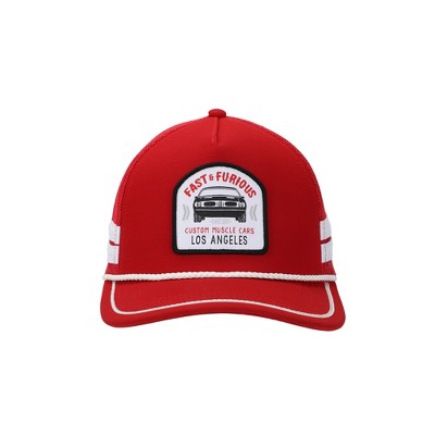 Fast & Furious Race Car Patch Adult Red Trucker Hat