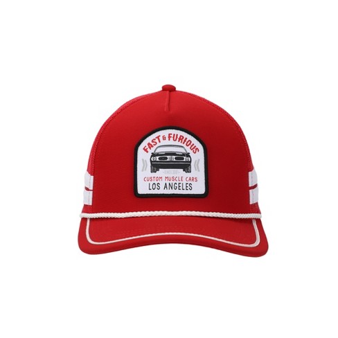 Fast Furious Race Car Patch Adult Red Trucker Hat