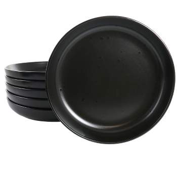 Gibson Mio 6 Piece 9.5 Inch Stoneware Round Dinner Bowl Set in Coal