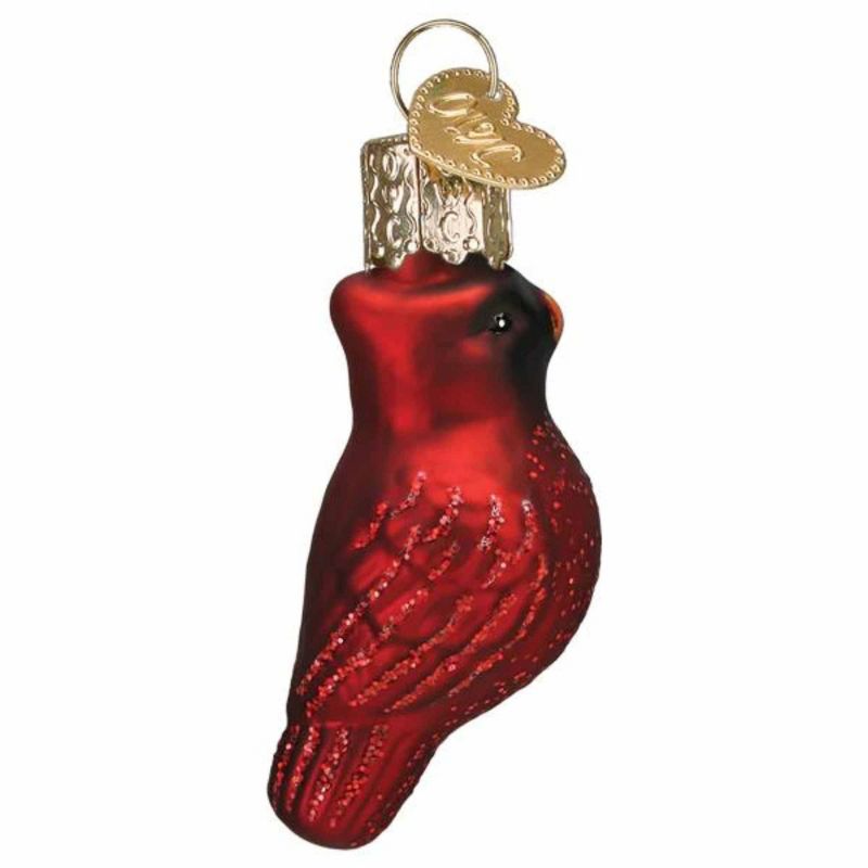 Old World Christmas 2.25 In Mini Red Cardinal Ornament Bird Glitter Tree Ornaments, 1 of 4