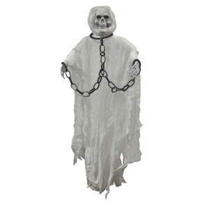 Fun World Hanging Skull Face Reaper Halloween Decoration - 60 in - Gray - 1 of 3