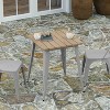 Merrick Lane Indoor/Outdoor Dining Table, 23.75" Square All Weather Poly Resin Top with Steel Base - 3 of 4