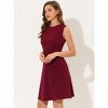 INSPIRE CHIC Women's Work Round Neck Sleeveless Fit and Flare Dresses - 2 of 4