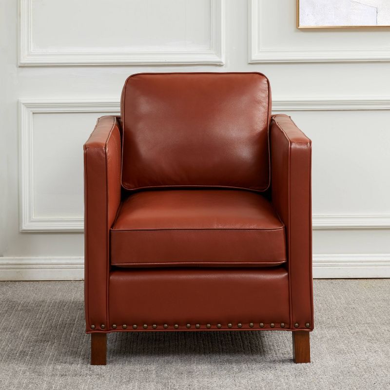 Comfort Pointe Cheshire Top Grain Leather Arm Chair Brown, 4 of 16