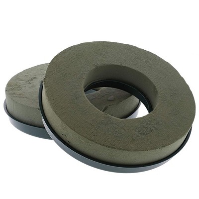 2-Pack Floral Foam Ring for Fresh Flowers, 20Cm Diameter