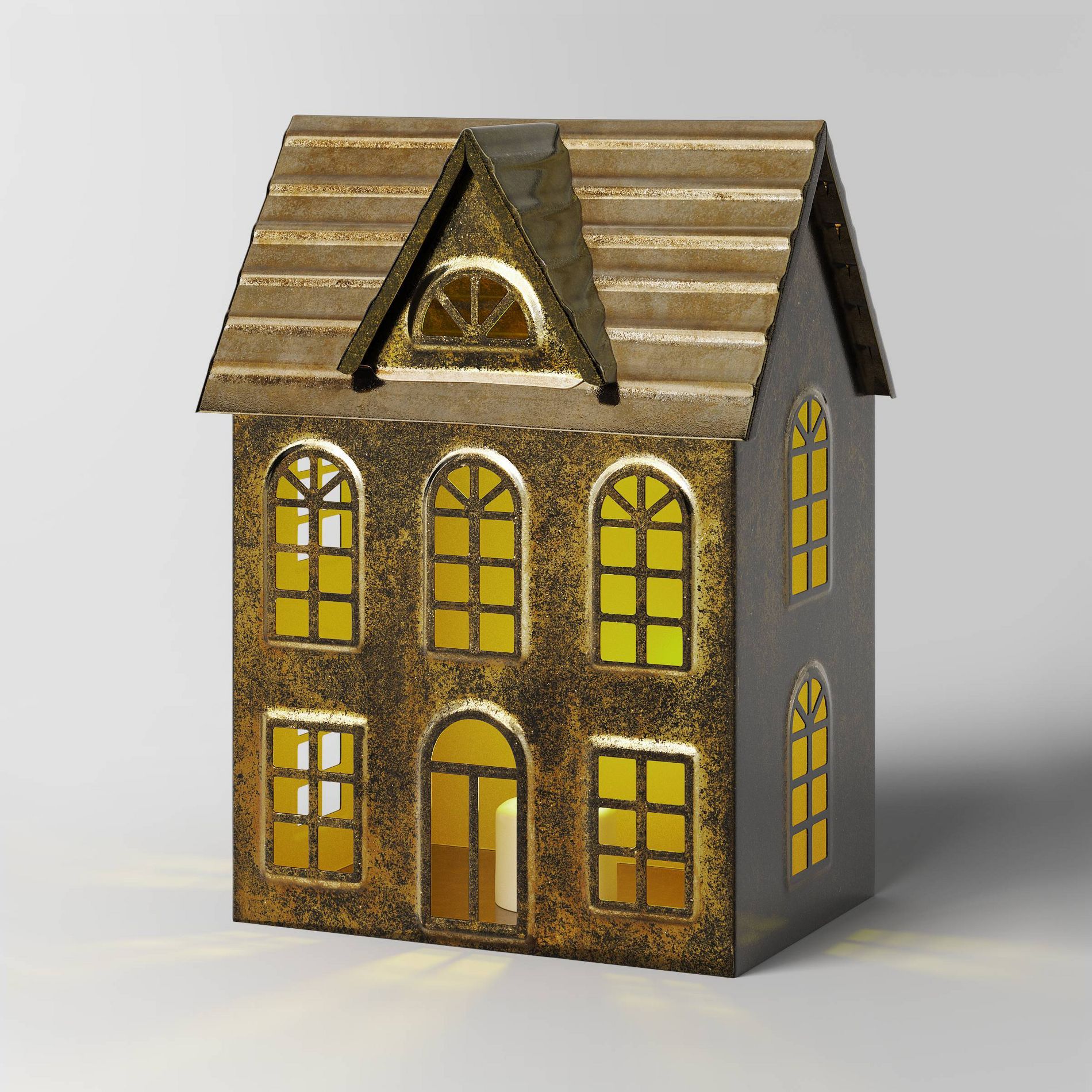 Christmas Lit Metal House Decor Champagne Gold - Wondershop™