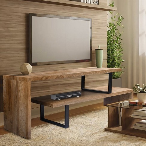 brown tv table for minimalist living room design