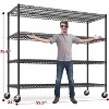 REIBII Storage Shelves 75.6" H Wire Shelving Unit with Wheels 2500LBS Heavy Duty Metal Shelves for Storage Adjustable Garage - 3 of 3