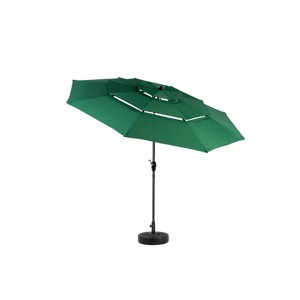 XINGHANZHENXUAN khaki 3-Tier Auto-Tilt Patio Umbrella, Outdoor Market Table Umbrella with Crank Handle for Deck, Pool, Garden - 1 of 4