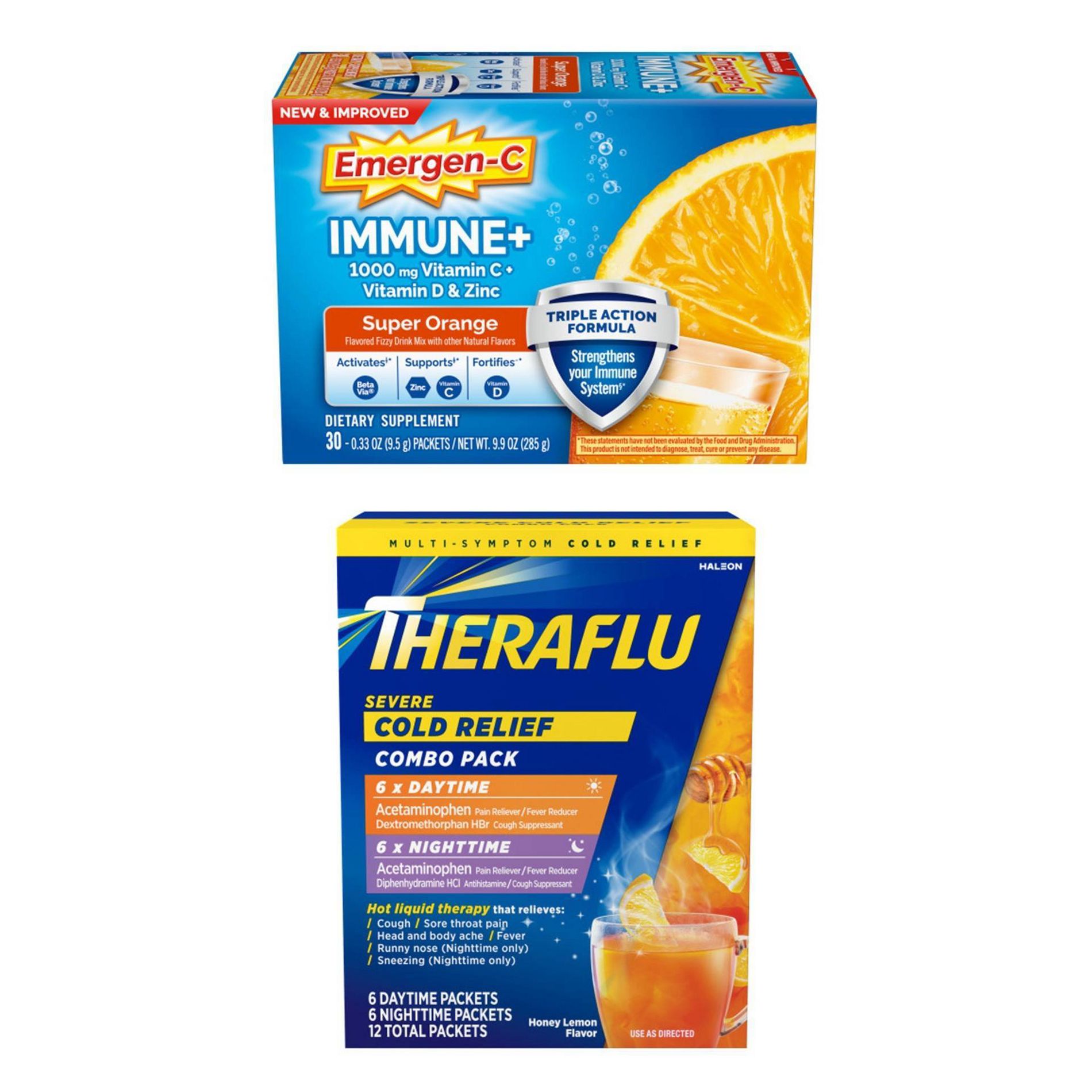 Theraflu 12ct Multi-Symptom Severe Cold Relief Day & Night Powder + Robitussin 8 fl oz Cough + Congestion DM Max Syrup - Dextromethorphan