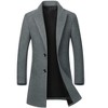 Lars Amadeus Men's Classic Solid Color Single Breasted Business Winter Coat - 2 of 4