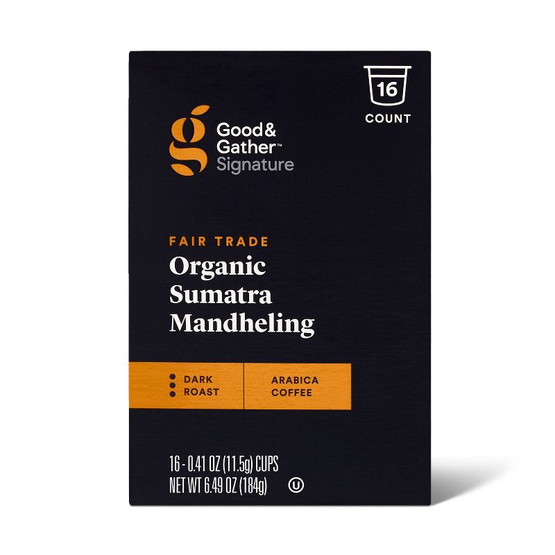 Signature Organic Sumatra Mandheling Dark Roast Coffee - 16ct Single Serve Pods - Good &#38; Gather&#8482;, 5 of 8