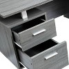 Modern Office Desk with Storage Gray - Techni Mobili: Sleek Metal Legs, File Cabinet, Floating Top - image 4 of 4