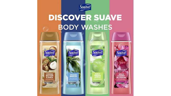 Suave Essentials Cocoa Butter &#38; Shea Creamy Body Wash Soap for All Skin Types - 18 fl oz, 2 of 8, play video