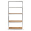 Costway 1/2/3/4PC Adjustable 36''x72'' Heavy Duty 5 Level Garage Tool Shelf 2000lbs Silver - 4 of 4