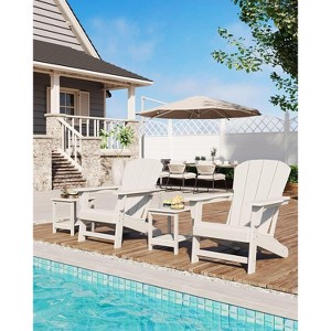 coucheta Modern HDPE Plastic Adirondack Chair, Oversize Weather Resistant Firepit Chair with Wooden Textured for Garden, Backyard, Lawn, Deck, Pool - 1 of 4