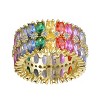 Guili Sterling Silver Ring with 14k Gold Plating and Rainbow Cubic Zirconia Cluster – Vibrant, Elegant Touch. Available in Sizes 6, 7, and 8 - 3 of 3
