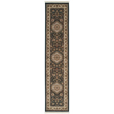 Oriental Weavers Masterpiece 033B2 Dark Blue/ Ivory Indoor Area Rug - 2'3" x 10'