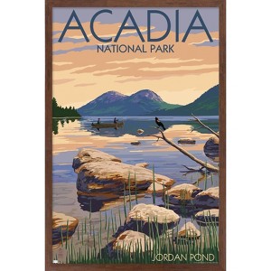 Trends International Lantern Press - Acadia National Park, Maine, Jordan Pond Framed Wall Poster Prints - 1 of 4